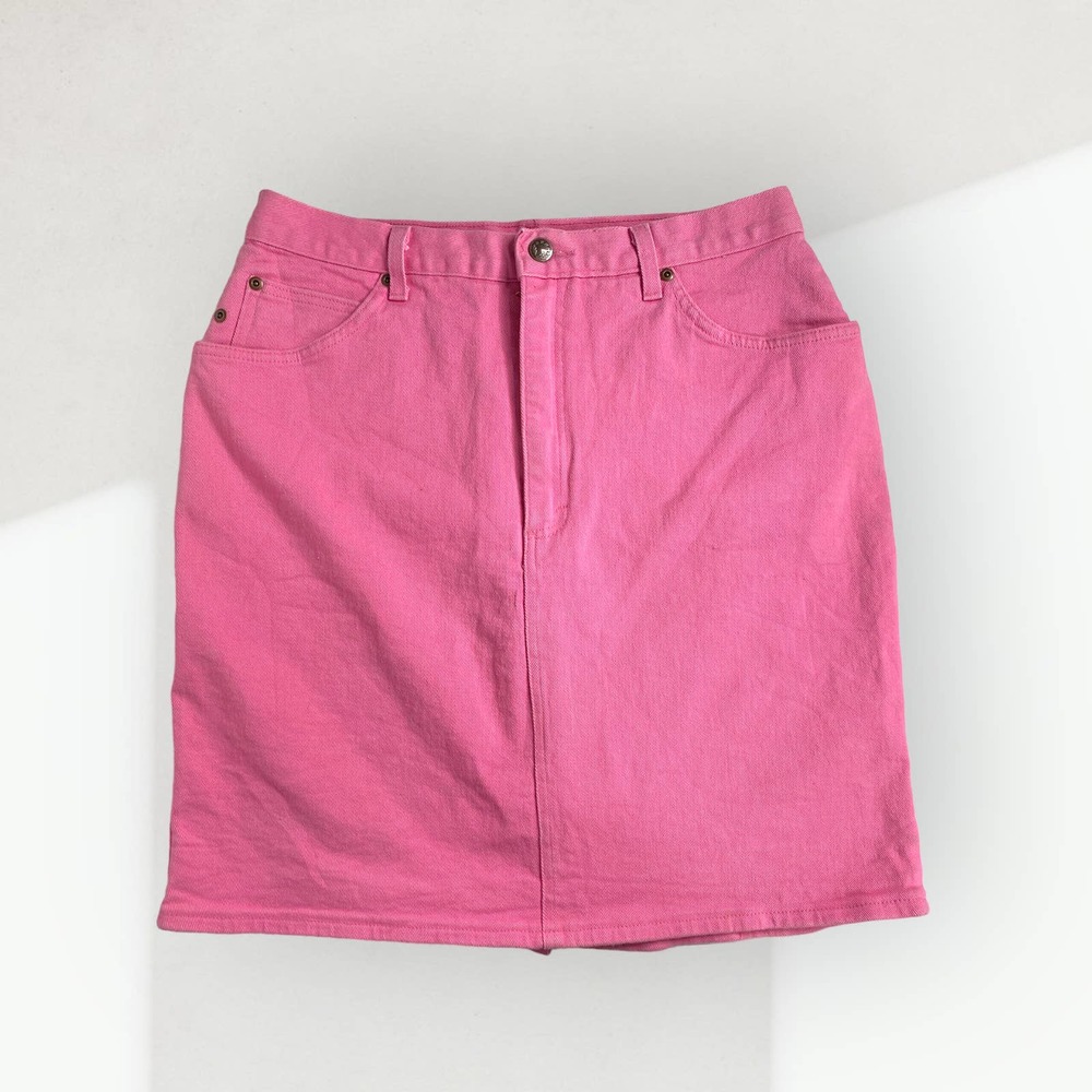 Vintage Forenza Barbiecore Hot Pink High Rise Denim Pencil Skirt | Size 16 XL